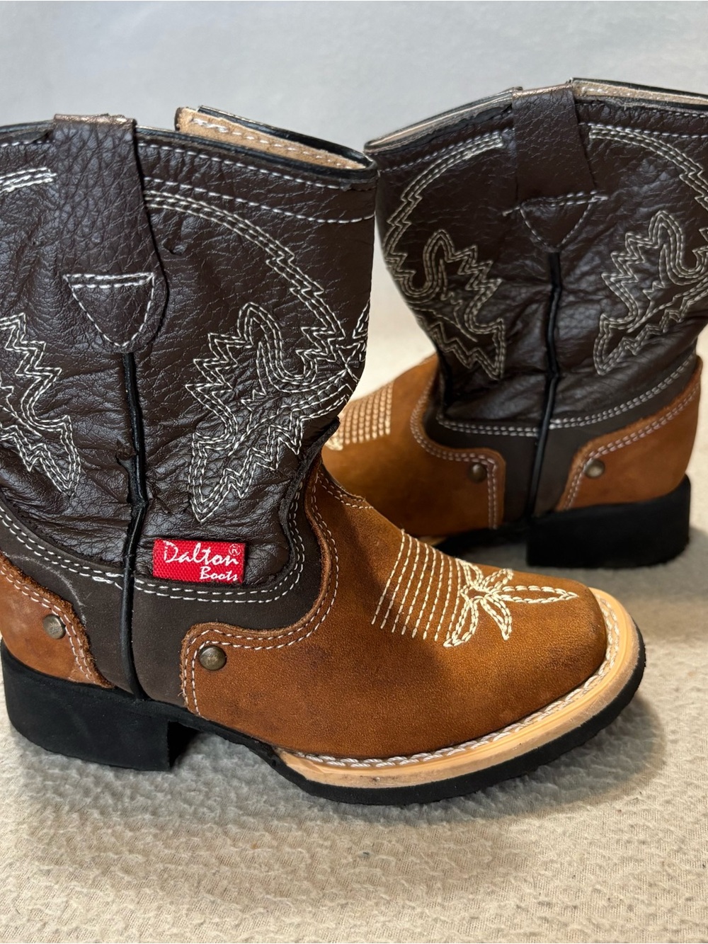 Dalton western leather cowboy boots made in MX side zipper toddler USA 6 - MX 13 - Picture 10 of 10